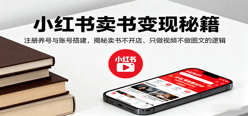 小红书卖书变现秘籍,注册养号与账号搭建,揭秘卖书不开店、只做视频不做图文的逻辑-168网创