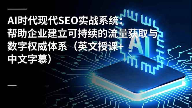 （16760期）AI时代现代SEO实战系统：帮助企业建立可持续的流量获取与数字权威体系（英文授课+中文字幕）-168网创