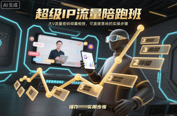 超级IP流量陪跑班，大V流量密码倾囊相授，可直接落地的实操步骤-168网创