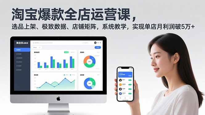 （16928期）淘宝爆款全店运营课2.0，选品上架、极致数据、店铺矩阵，系统教学，实现单店月利润破5万+-168网创