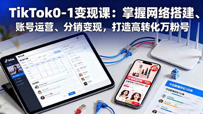 (16334期)TikTok0-1变现课:掌握网络搭建、账号运营、分销变现,打造高转化万粉号-168网创