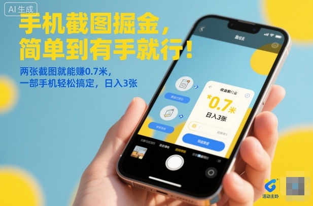手机截图掘金,简单到有手就行!两张截图就能賺0.7米,一部手机轻松搞定,日入3张【揭秘】-168网创