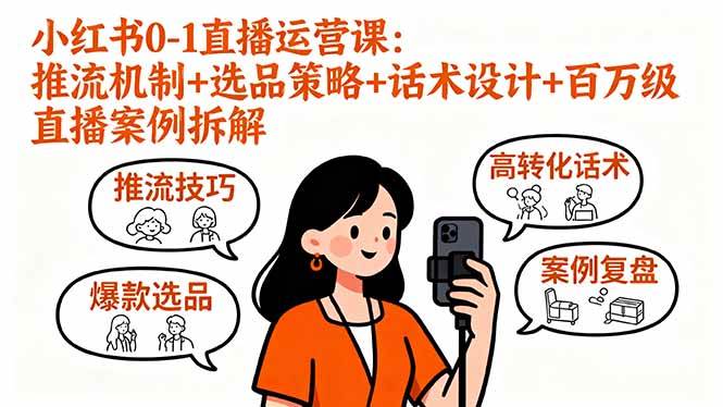 （16002期）小红书0-1直播运营课：推流机制+选品策略+话术设计+百万级直播案例拆解-168网创
