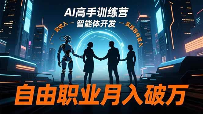 (16602期)AI高手训练营3.0,ChatGPT,Midjourney,智能体开发,自由职业月入破万-168网创