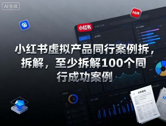 小红书虚拟产品同行案例拆解,至少拆解100个同行成功案例(完结)-168网创