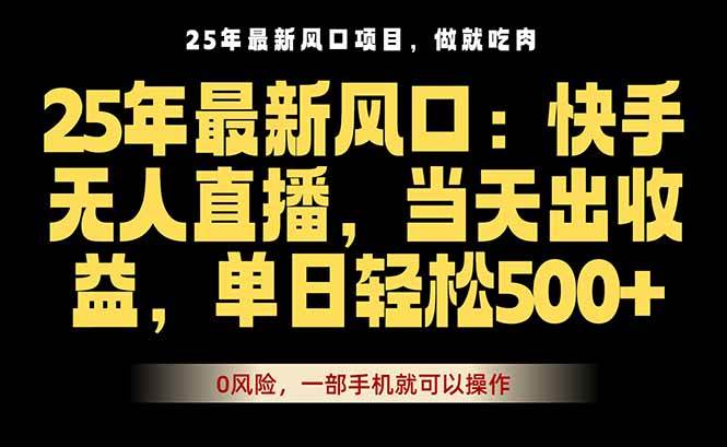 （16007期）25年最新无人直播玩法，当天秒出单，一部手机就可操作-168网创