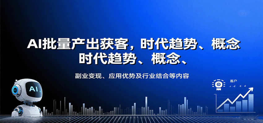 AI批量产出获客,时代趋势、概念、副业变现、应用优势及行业结合等内容-168网创