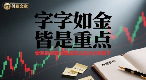 付费文章:字字如金 皆是重点, 看完后 你就清楚该怎么在大A布局了-168网创