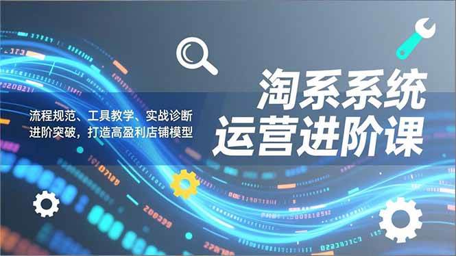 （16927期）淘系系统运营进阶课2.0，流程规范、工具教学、实战诊断，进阶突破，打造高盈利店铺模型-168网创