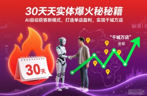 30天实体爆火秘籍，AI自动获客新模式，打造单店盈利，实现千城万店-168网创