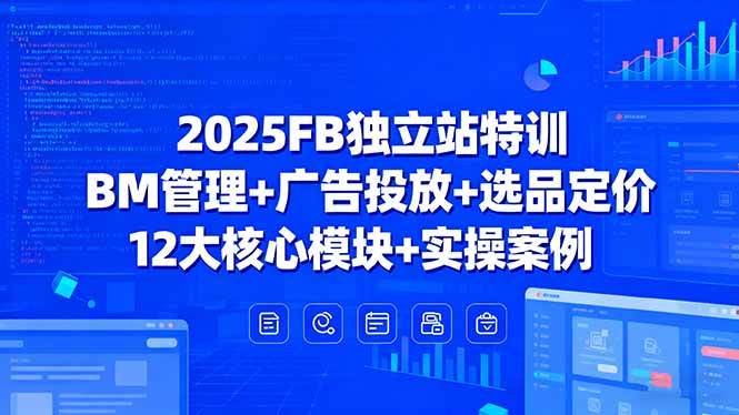 （15962期）2025FB独立站特训，BM管理+广告投放+选品定价，12大核心模块+实操案例-168网创