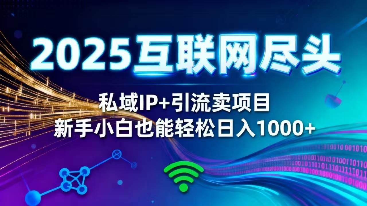 (16485期)2025网创尽头王炸项目!私域 IP + 精准引流,新手小白在家躺赚日入 1000+-168网创