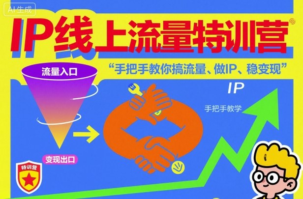 IP线上流量特训营,手把手教你搞流量、做IP、稳变现-168网创