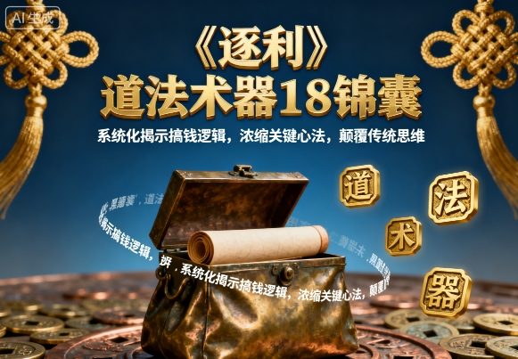 《逐利》道法术器18锦囊，系统化揭示搞钱逻辑，浓缩关键心法，颠覆传统思维（更新）-168网创