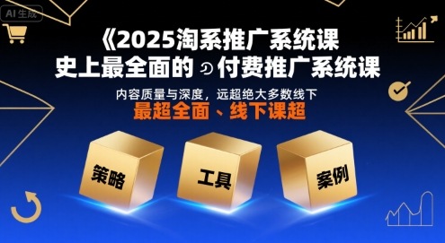 2025淘系推广系统课,史上最全面的付费推广系统课,内容质量与深度,远超绝大多数线下课-168网创