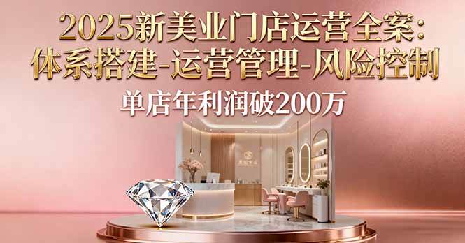 （16216期）2025新美业门店运营全案：体系搭建-运营管理-风险控制，单店年利润破200万-168网创
