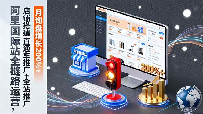 （16311期）阿里国际站全链路运营，店铺搭建+直通车推广+全站推广，月询盘增长200%+-168网创