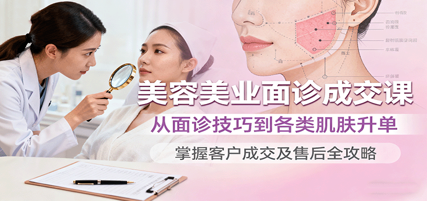 美容美业面诊成交课,从面诊技巧到各类肌肤升单,掌握客户成交及售后全攻略-168网创