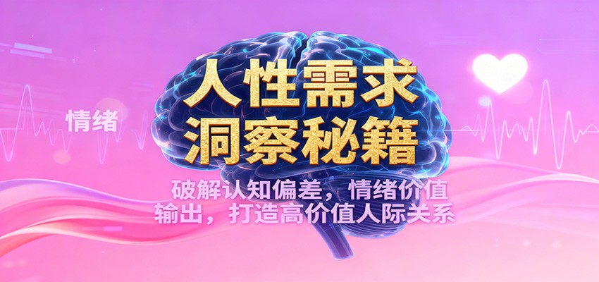 人性需求洞察秘籍，破解认知偏差，情绪价值输出，打造高价值人际关系-168网创