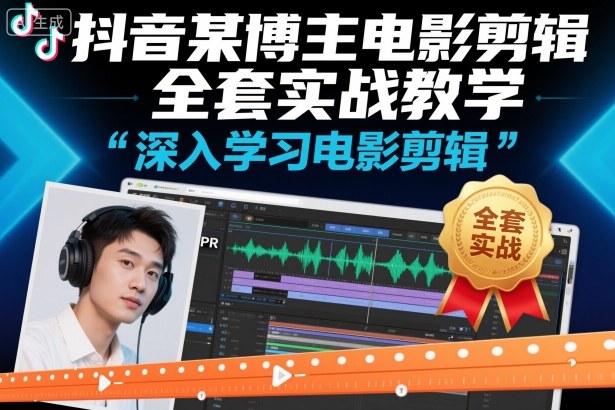 抖音某博主电影剪辑全套实战教学，深入学习电影剪辑-168网创