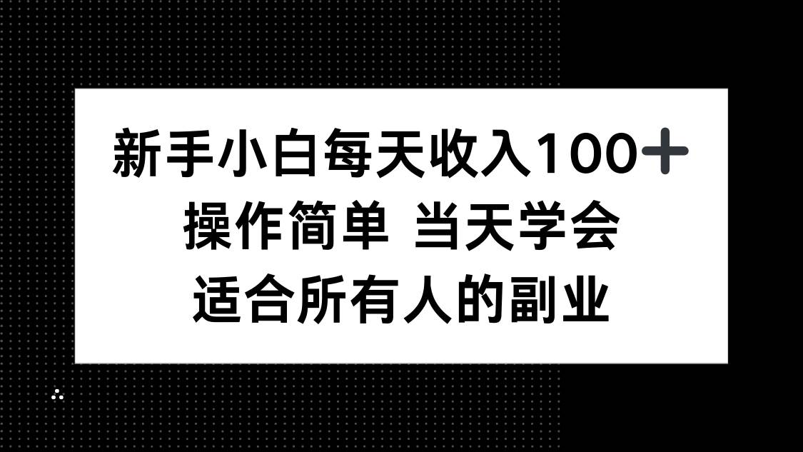 （15937期）新手小白每天收入100+，操作简单 当天学会 ，适合所有人的副业-168网创