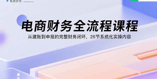 （15893期）电商财务全流程课程：从建账到申报的完整财务闭环，26节系统化实操内容-168网创