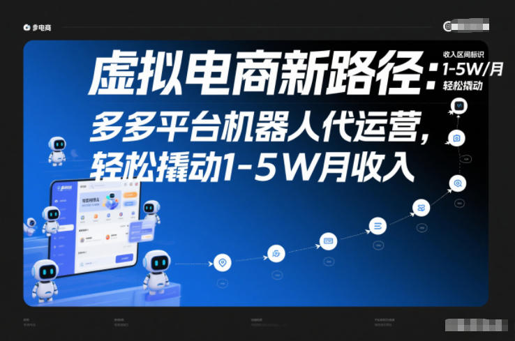 虚拟电商新路径：多多平台机器人代运营，轻松撬动1-5W月收入【揭秘】-168网创