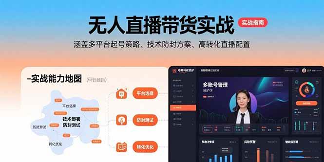 (15622期)无人直播带货实战,涵盖多平台起号策略、技术防封方案、高转化直播配置-168网创