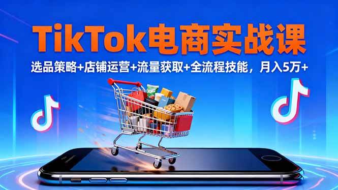 （16422期）TikTok电商实战课10月，选品策略+店铺运营+流量获取+全流程技能，月入5万+-168网创