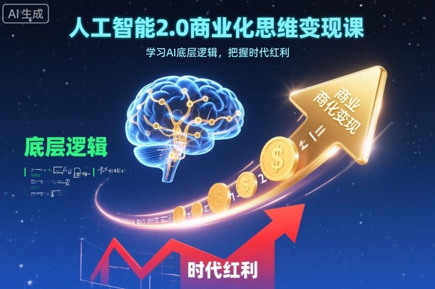 人工智能2.0商业化思维变现课,学习AI底层逻辑,把握时代红利-168网创