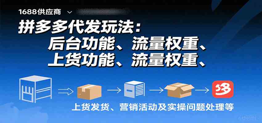 拼多多代发玩法:后台功能、流量权重、上货发货、营销活动及实操问题处理等-168网创