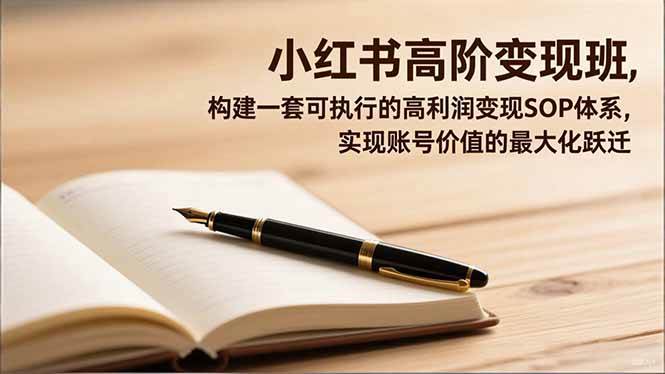 (16633期)小红书高阶变现班,构建一套可执行的高利润变现SOP体系,实现账号价值的最大化跃迁-168网创