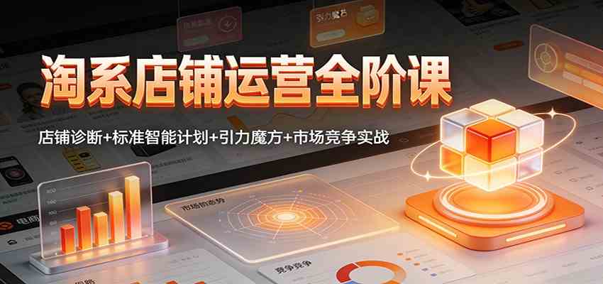 淘系店铺运营全阶课：店铺诊断+标准智能计划+引力魔方+市场竞争实战-168网创
