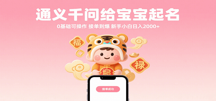 通义千问给宝宝起名 0基础可操作 接单到爆 新手小白日入2000+-168网创