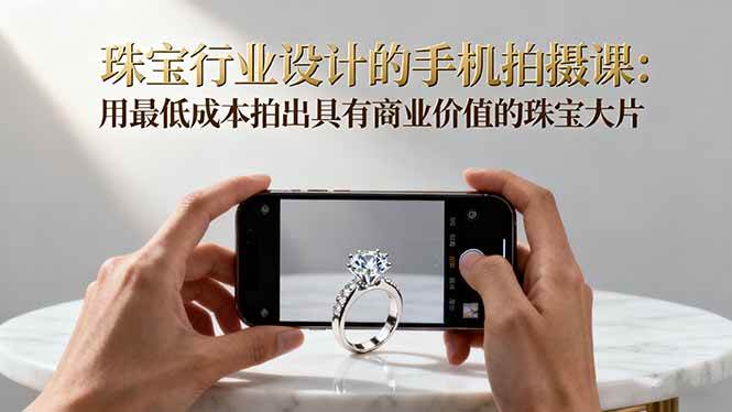 （16385期）珠宝行业设计的手机拍摄课：用最低成本拍出具有商业价值的珠宝大片！-168网创