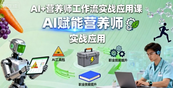 AI+营养师工作流实战应用课,AI赋能营养师-168网创