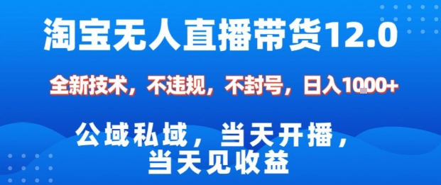 淘宝无人直播12.0,公域私域技术,不封号,不违规布局双十一流量风口,日入1k(独家技术)【揭秘】-168网创