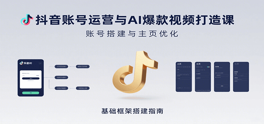 抖音账号运营与AI爆款视频打造课:含账号搭建、运营及多种AI特效视频制作方法-168网创