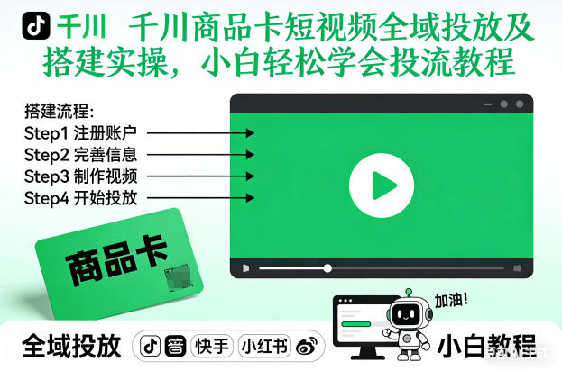千川商品卡短视频全域投放及搭建实操,小白轻松学会投流教程-168网创