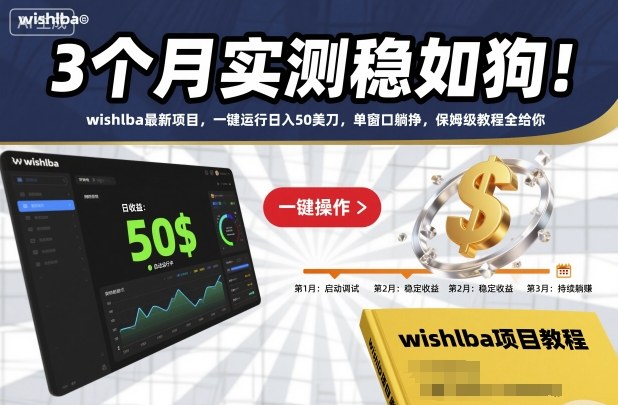 3个月实测稳如狗！wishlba最新项目，一键运行日入50美刀，单窗口躺挣，保姆级教程全给你【揭秘】-168网创