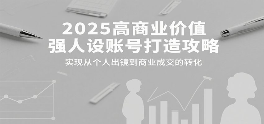 2025高商业价值强人设账号打造攻略,实现从个人出镜到商业成交的转化-168网创