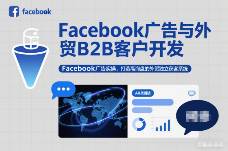 Facebook广告与外贸B2B客户开发，Facebook广告实操，打造高询盘的外贸独立获客系统-168网创