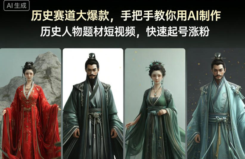 历史赛道大爆款，手把手教你用AI制作历史人物题材短视频，快速起号涨粉-168网创