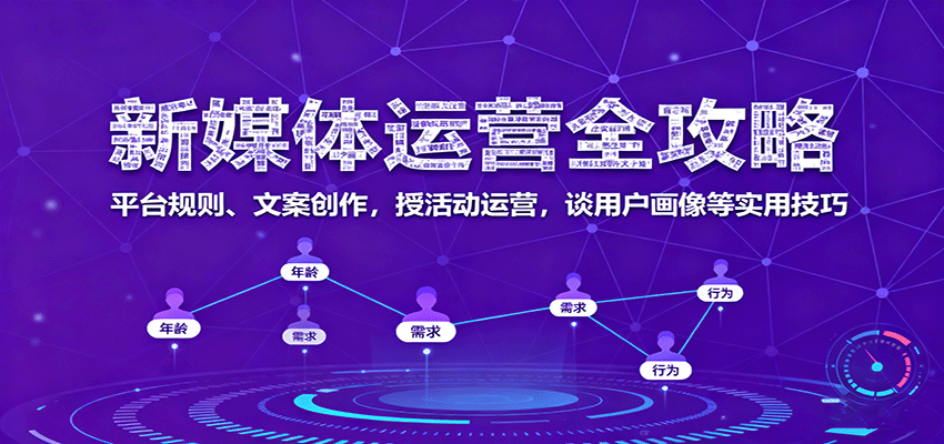 新媒体运营全攻略:平台规则、文案创作,授活动运营,谈用户画像等实用技巧-168网创