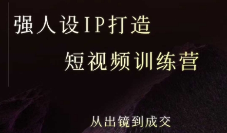 强人设ip打造课,8月最新5天短视频ip训练营,从出镜到成交-168网创
