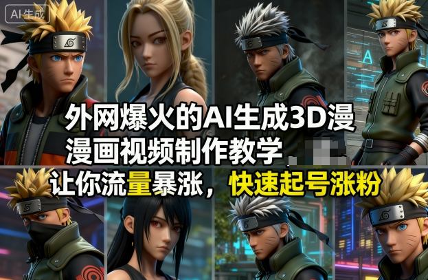 外网爆火的AI生成3D漫画视频制作教学，让你流量暴涨，快速起号涨粉！-168网创