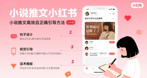 小说推文小红书高转化引导方法实操课,小说推文高效且正确引导方法-168网创