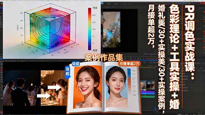 （16336期）PR调色实战课：色彩理论+工具实操+婚礼医美/30+实操案例，月接单超2万-168网创