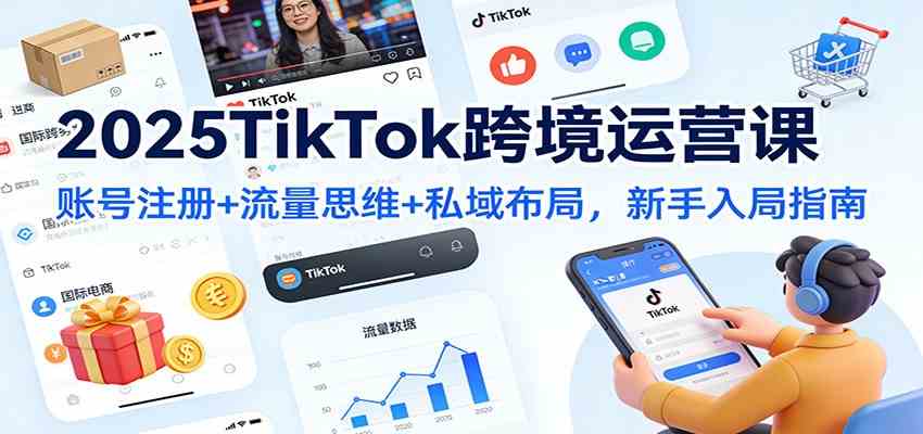 2025TikTok跨境运营课：账号注册+流量思维+私域布局，新手入局指南-168网创
