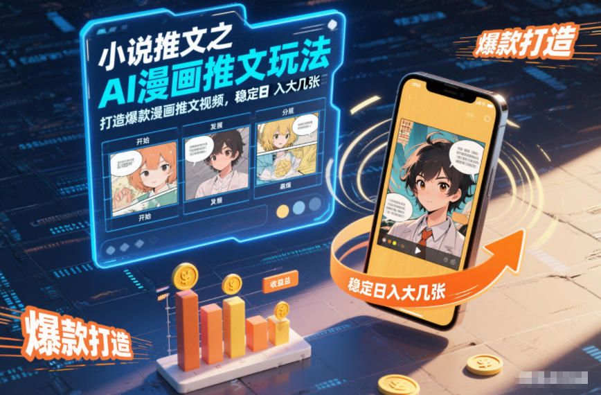 小说推文之AI漫画推文玩法,打造爆款漫画推文视频,稳定日入大几张-168网创